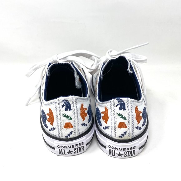 Converse Women's 672440F CTAS OX White Camping Themed Print Low Canvas Sneakers - Picture 5 of 10
